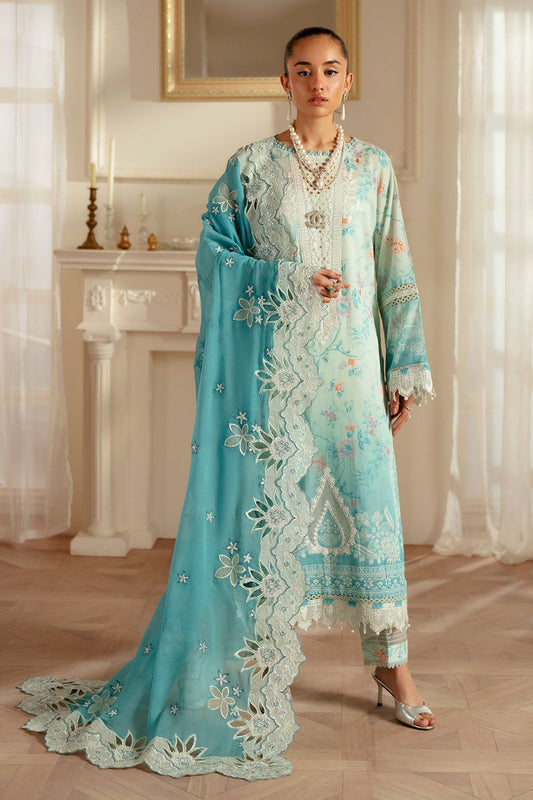 Nureh | Feya Eid Lawn | FE-06 XS Ice Blue Lawn