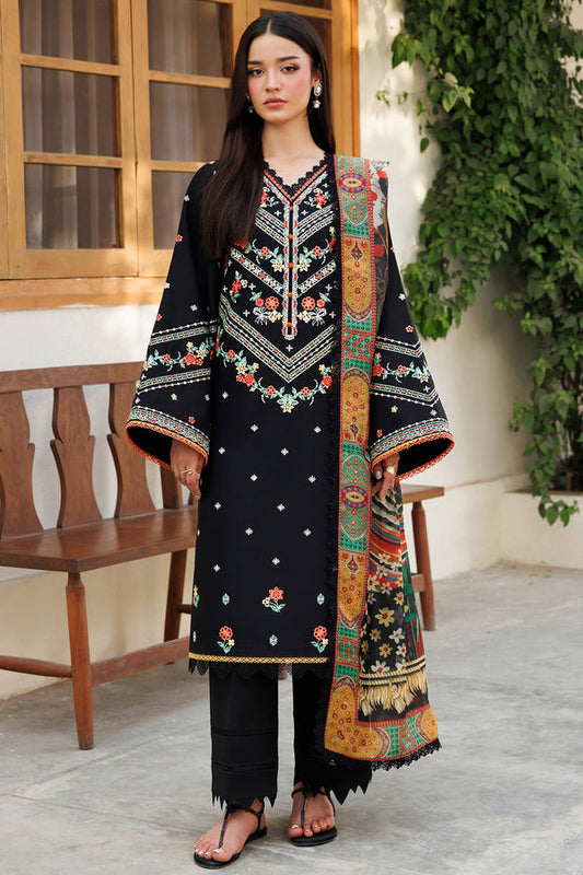 Farasha | Summer Weaves Embroidered Lawn | Midnight Veil XS Black Lawn
