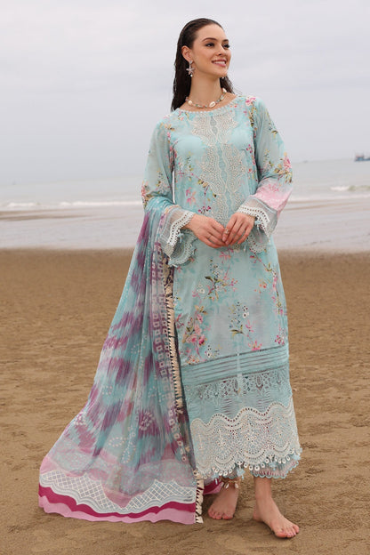 Nureh | Gardenia Embroidered Lawn 25 | NSG-173 XS Light Blue Lawn