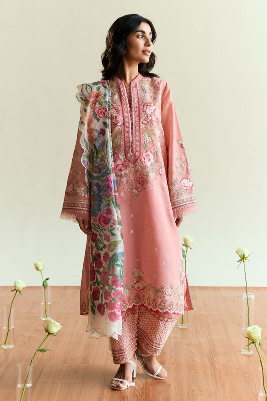 Zara Shahjahan | Coco Eid Edit | Sable-D9 XS Ash Pink Lawn