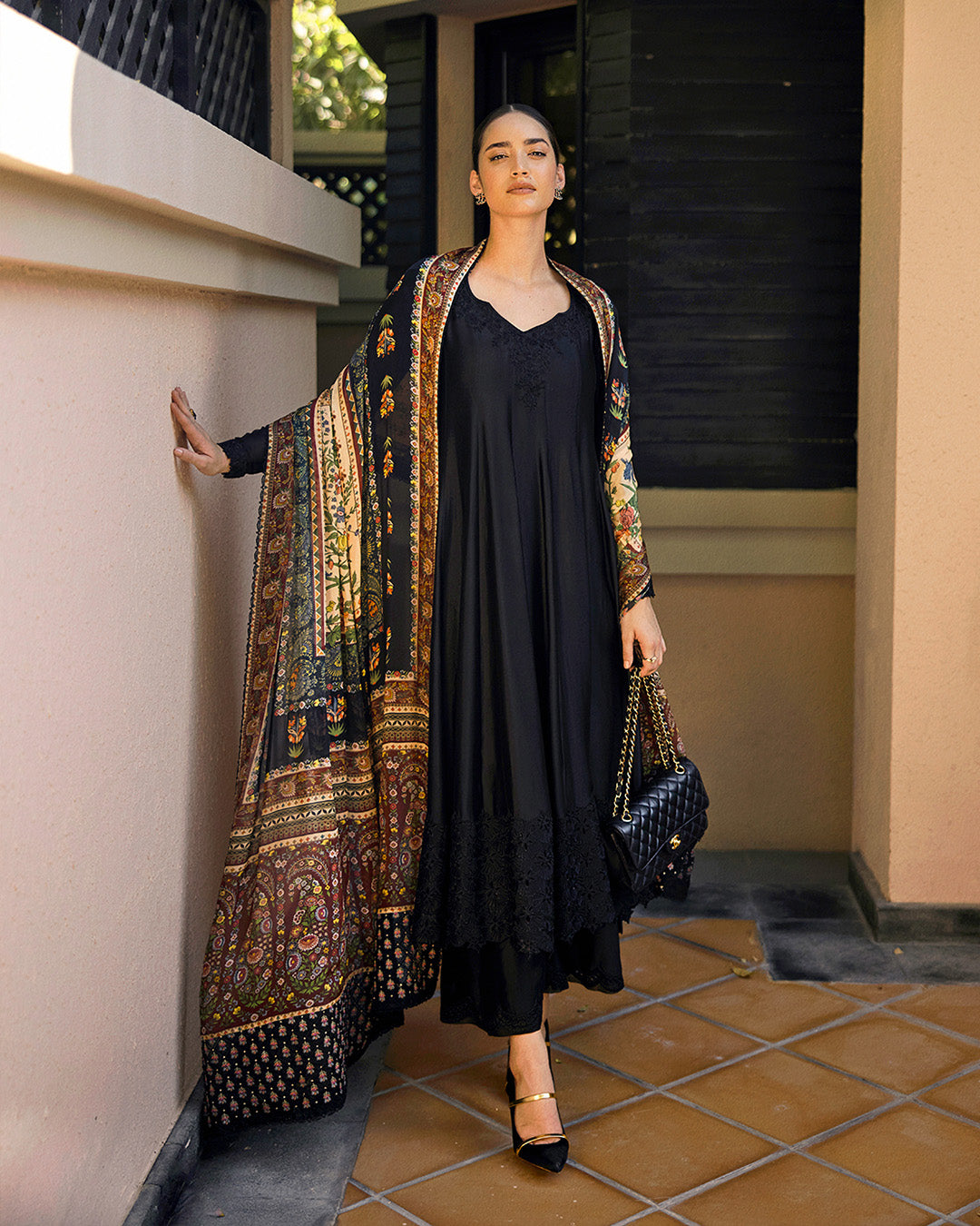 Faiza Saqlain | Carmela Luxury Pret | Shelina XL Black Oak Silk