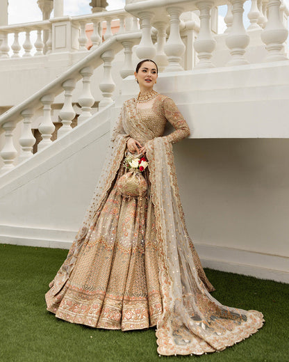 Faiza Saqlain | Neorah 24' RTW | Jemina (Pishwas) S Ivory Gold