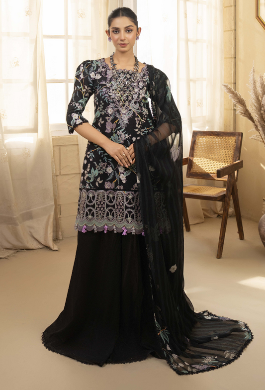 Humdum | Senora Lawn 25 | Senora - D02 XS Black Lawn