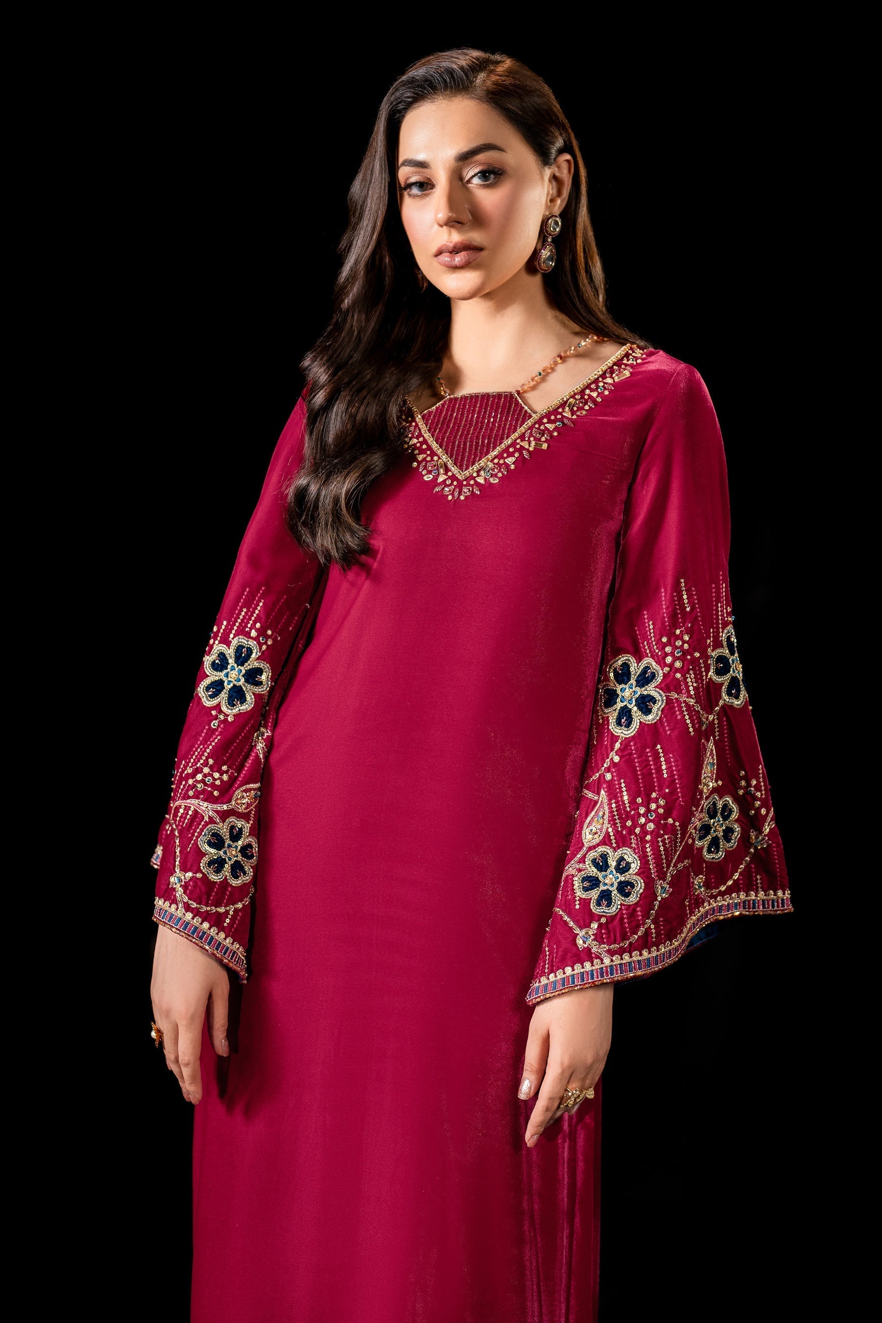 Naqshi | Makhmal 24 | NINA XL Hot Pink Velvet