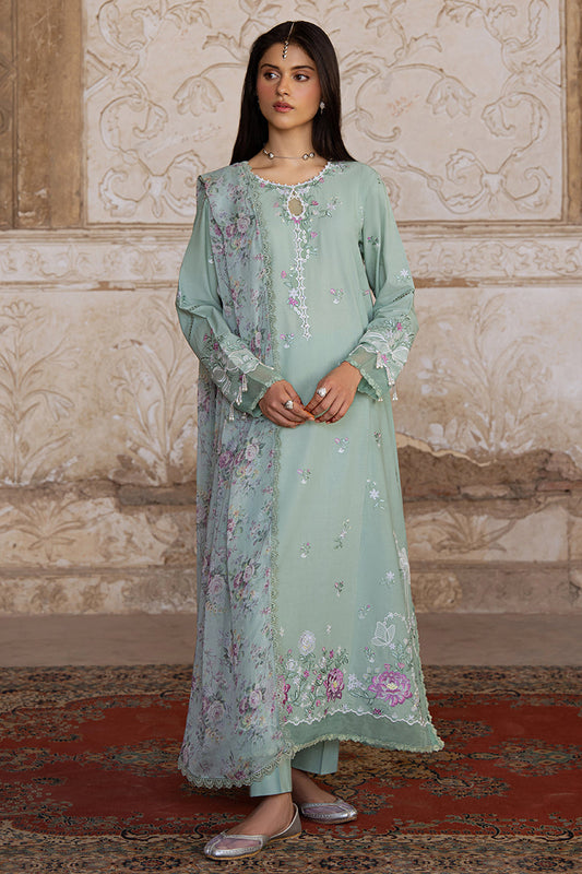 Cross Stitch | Eid Lawn Edit 25 | SAGE GRACE XS Sage Green Lawn