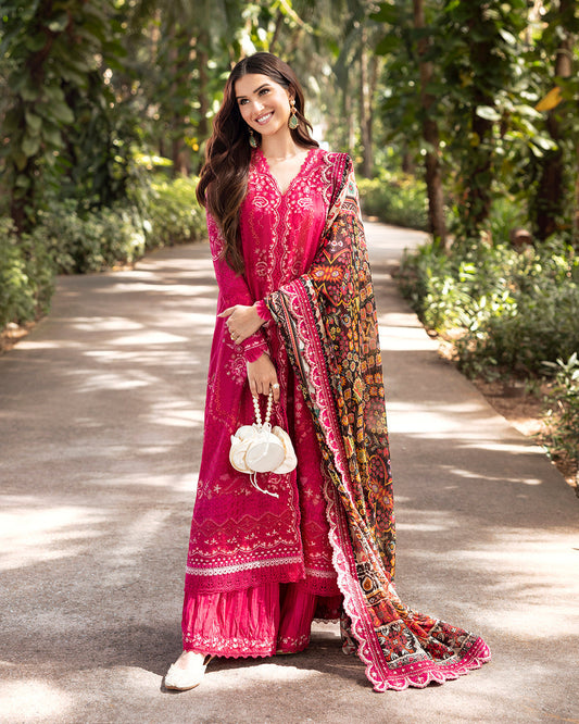 Faiza Saqlain | Zinnia Lawn 25 | Varda XS Candy Pink Lawn