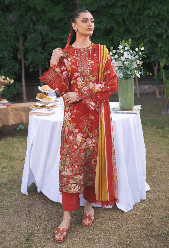 Humdum | Gardenia Lawn 24 | Printkari Lawn PLG 03 - Pakistani Designer Dress - by HumDum | Type: Luxury - 100% Original at Saira Sultan