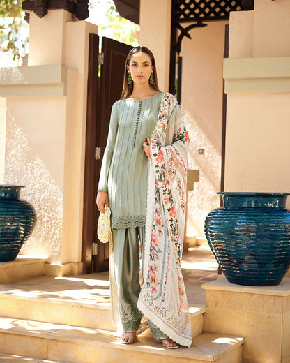 Faiza Saqlain | Carmela Luxury Pret | Arnett S Sage Oak Silk