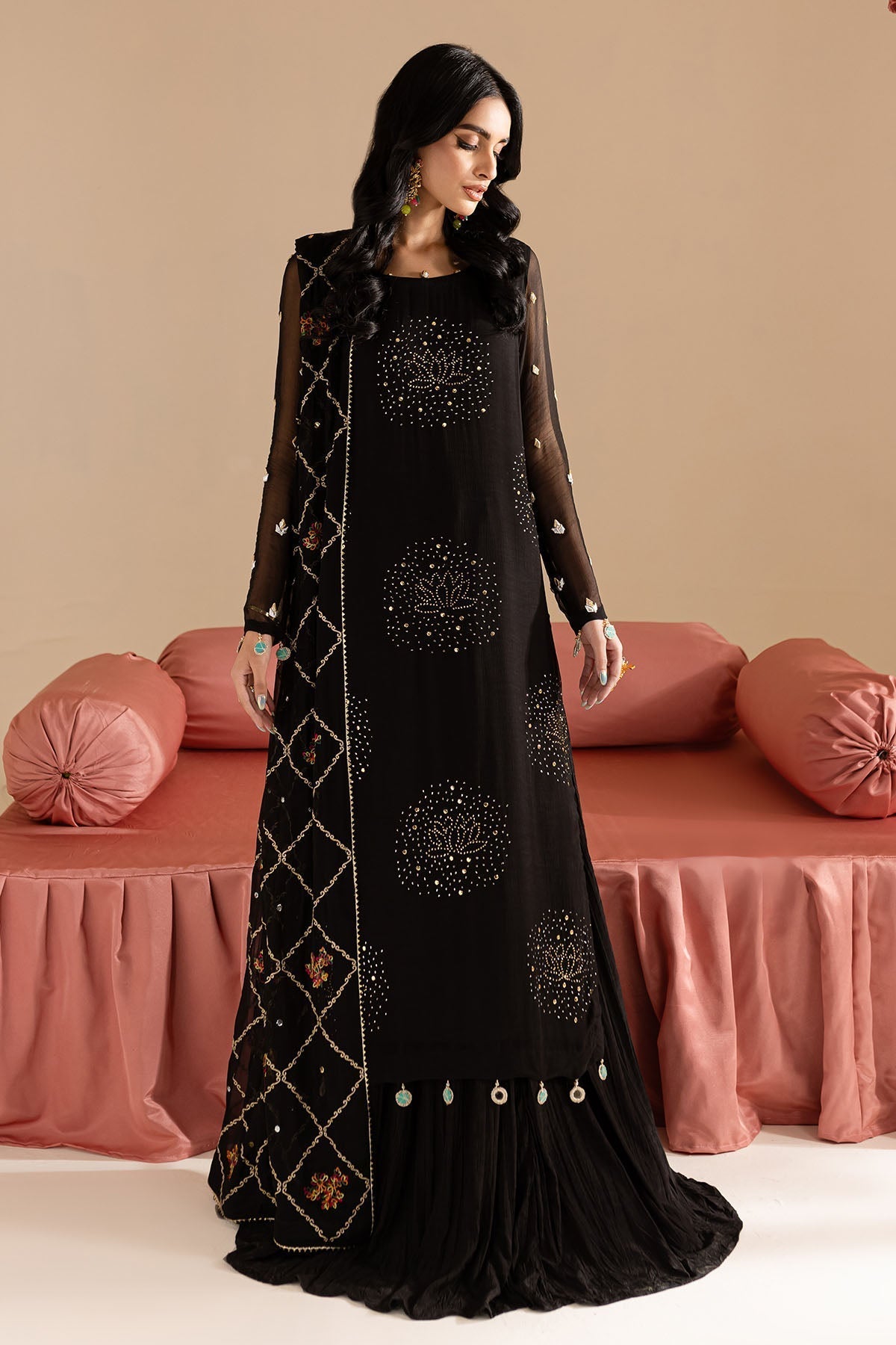 Nureh | Mukeshkari Formals | MK-12 XS Black Chiffon