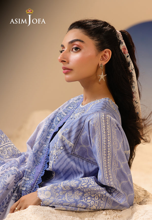 Asim Jofa | Summer Rhapsody | AJUBU-13 Printed Embroidered Lawn - Pakistani Designer Dress - by Asim Jofa - Type : Ladies Clothes - 100% Original at Saira Sultan