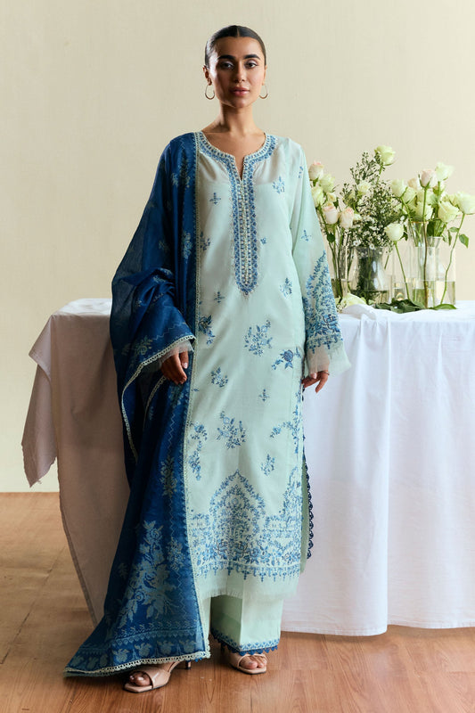 Zara Shahjahan | Coco Eid Edit | Isle-D10 XS Ice Blue Lawn
