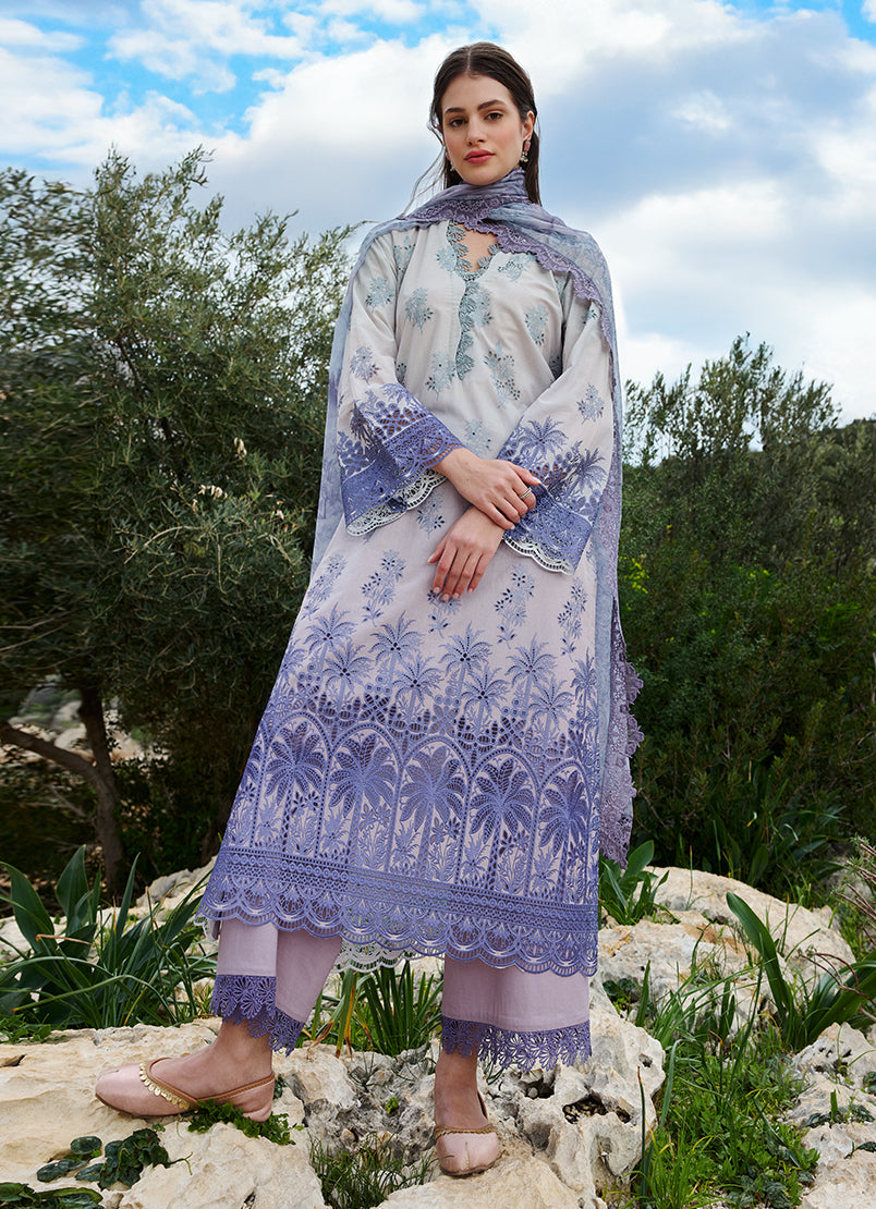 Image | Lawnkari 25 | Leen XS Pastel Gray Cotton Lawn