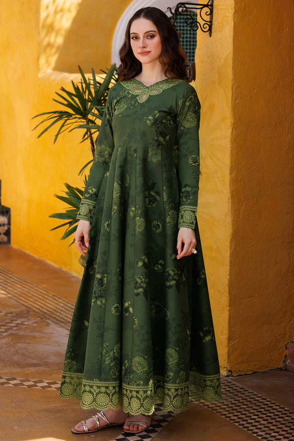 Farasha | Printed Essentials | Sage Charm XS Deep Olive Green Lawn