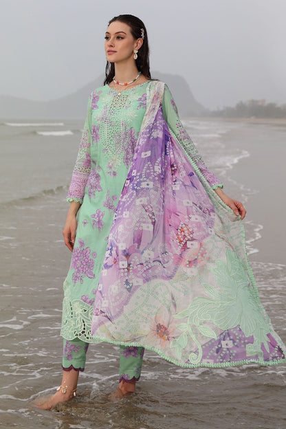 Nureh | Gardenia Embroidered Lawn 25 | NSG-174 XS IceBery Green Lawn