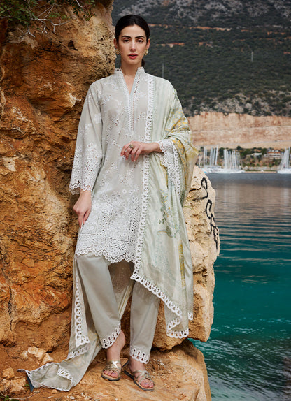 Image | Lawnkari 25 | Melek XS Pastel Gray Cotton Lawn