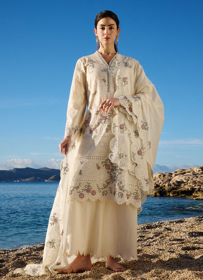 Image | Lawnkari 25 | Reem XS Beige Cotton Lawn