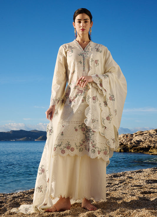 Image | Lawnkari 25 | Reem XS Beige Cotton Lawn