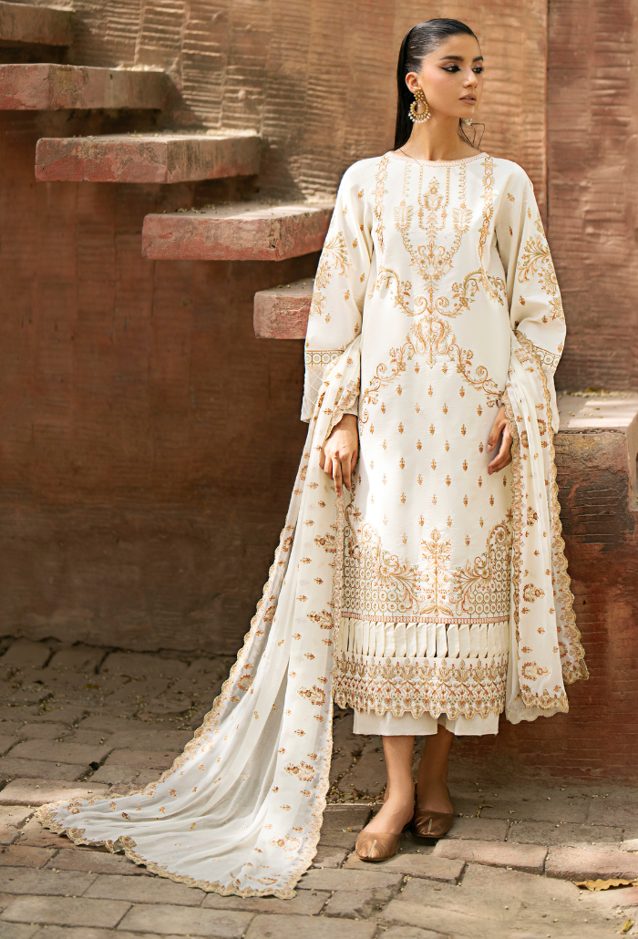 Humdum | Selin Lawn 25 | Selin - D02 XS Ivory Lawn