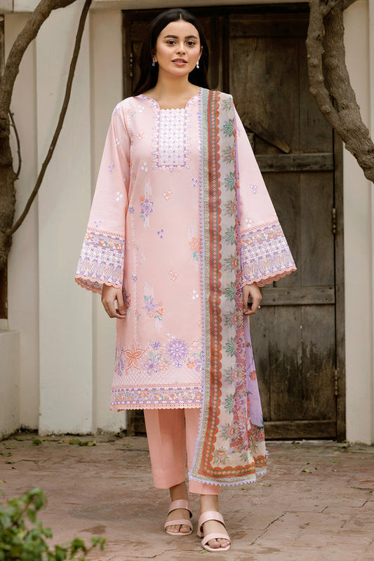 Farasha | Summer Weaves Embroidered Lawn | Coral Peach XS Peach Pink Lawn