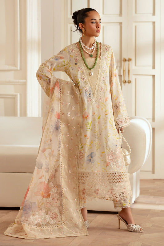 Nureh | Feya Eid Lawn | FE-02 XS Ivory Lawn