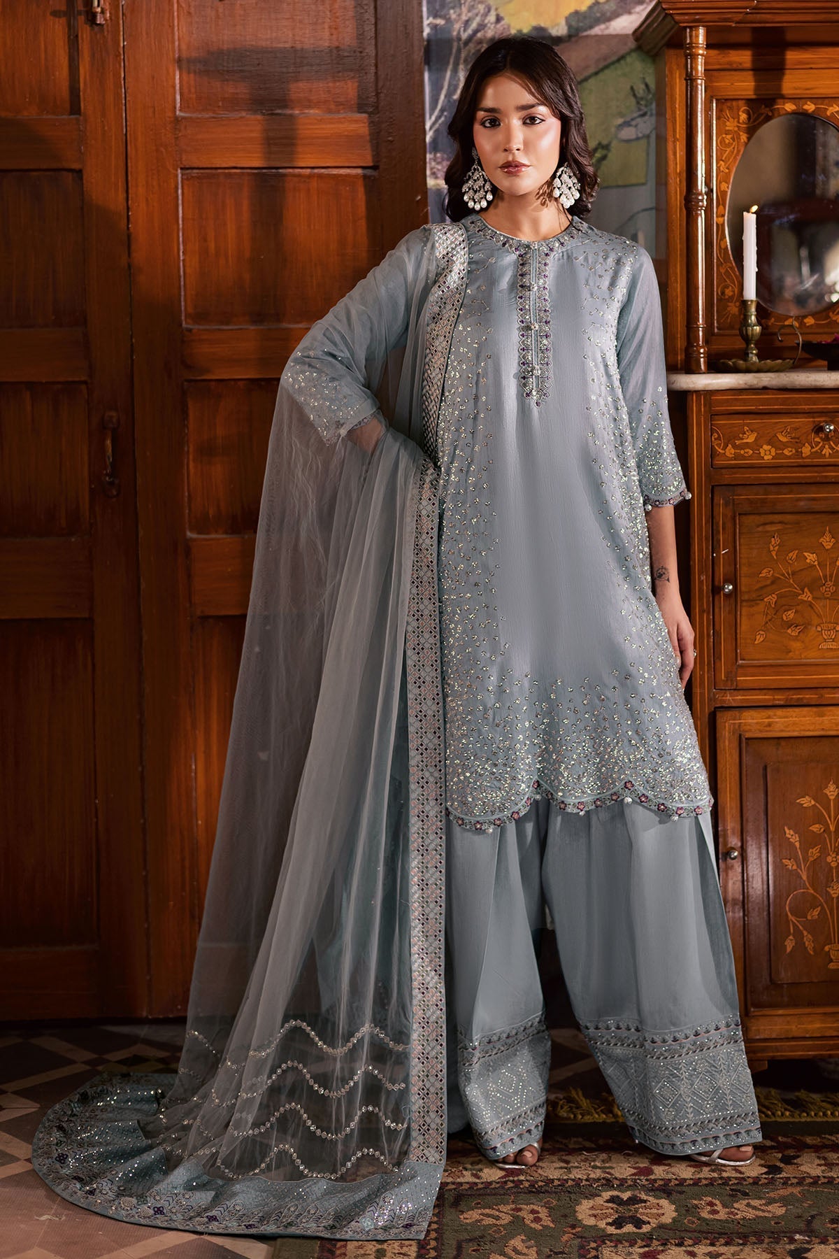 Nureh | Nur Mahal | NE-195 by Nureh - Designer Dress - Type : Ladies Clothes - Available at Saira Sultan - 100% Original 