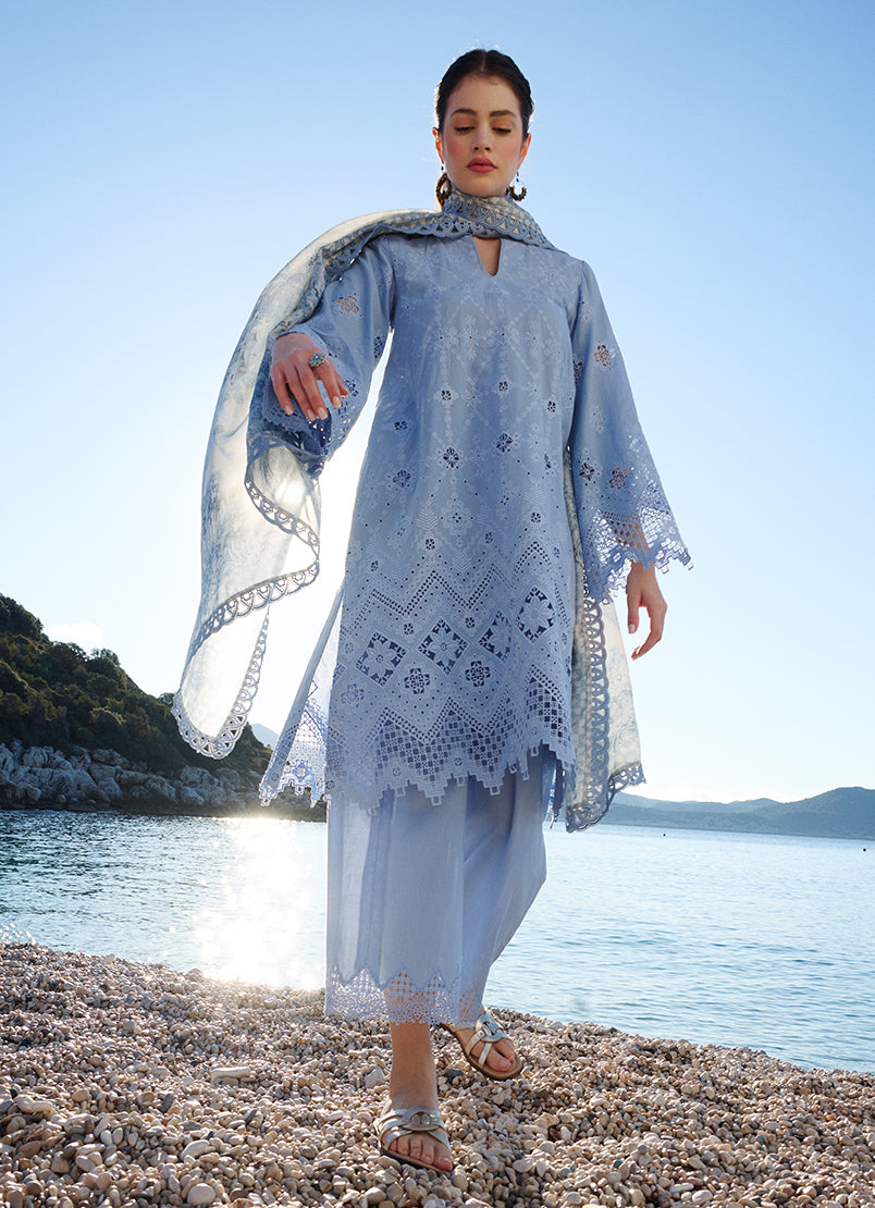 Image | Lawnkari 25 | Esme XS Blue Cotton Lawn
