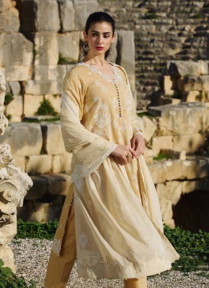 Image | Lawnkari 25 | Ebru S Beige Cotton Lawn