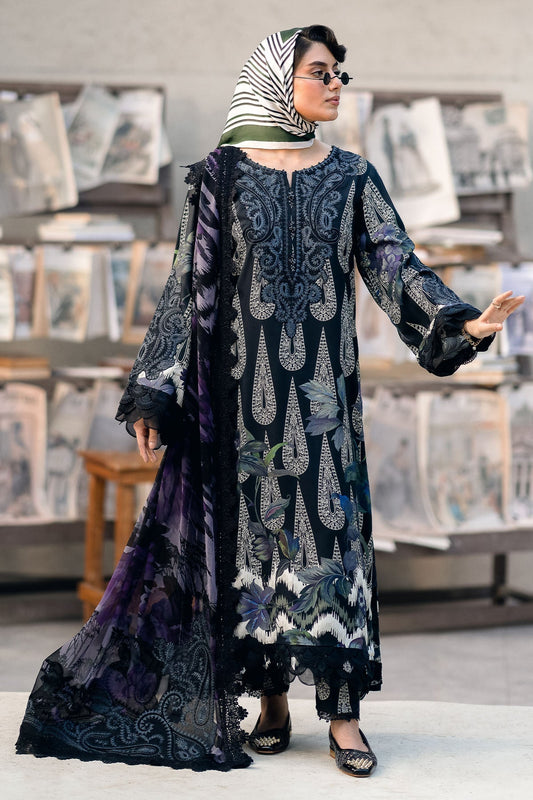 Nureh | Glam Girl Lawn | GL-19 XS Navy Blue Crepe