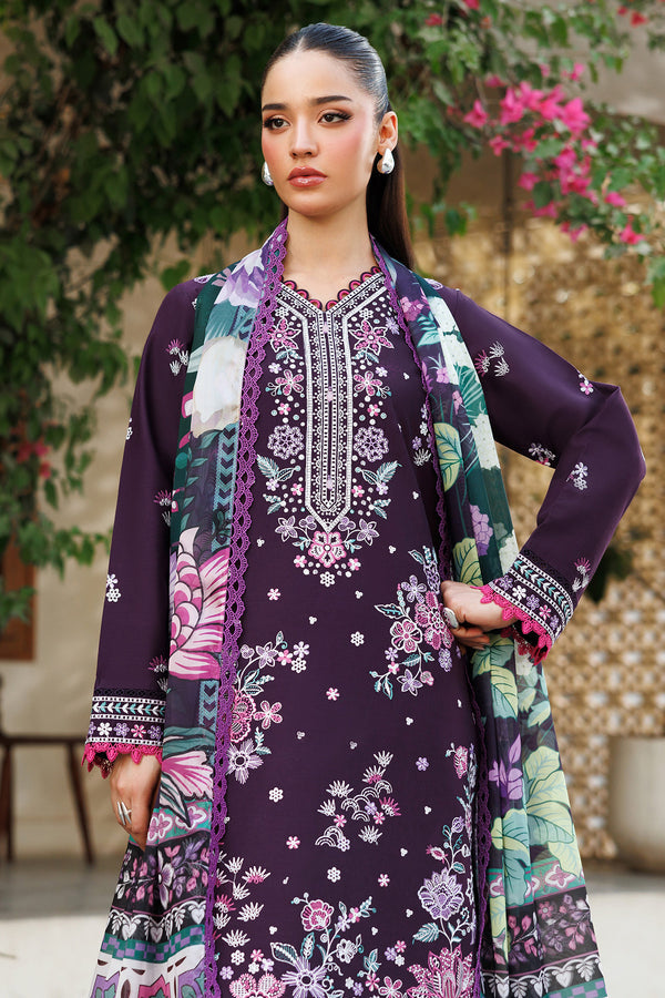 Farasha | Summer Weaves Embroidered Lawn | Plum Allure M Dark Purple Lawn
