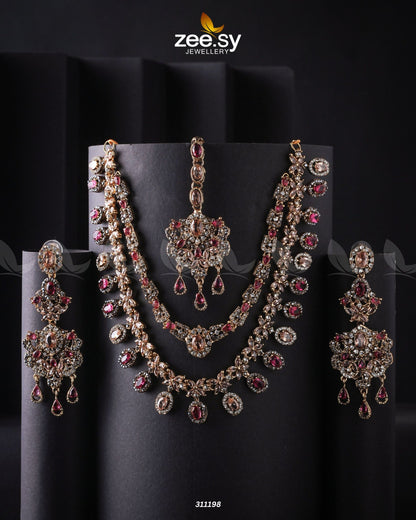 Zarqa Necklace Champagne & Ruby