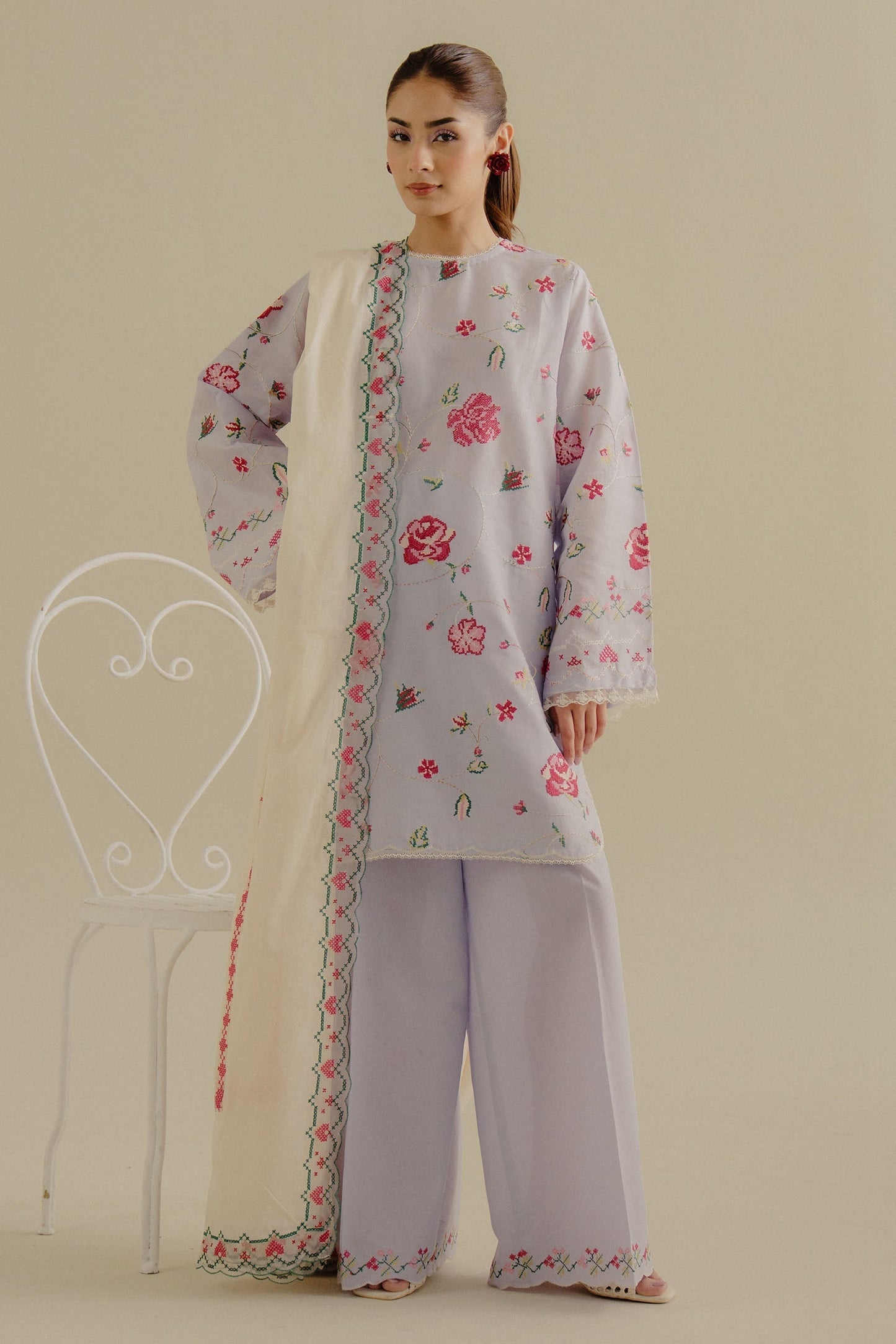 Zara Shahjahan | Coco Lawn 25 | Zufra-6B XS Light Lavender Lawn