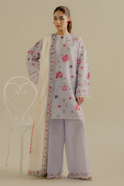 Zara Shahjahan | Coco Lawn 25 | Zufra-6B XS Light Lavender Lawn