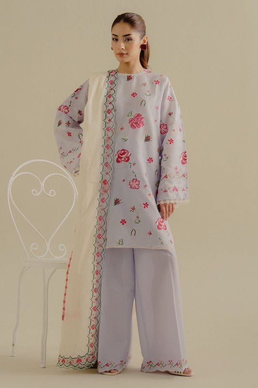 Zara Shahjahan | Coco Lawn 25 | Zufra-6B XS Light Lavender Lawn