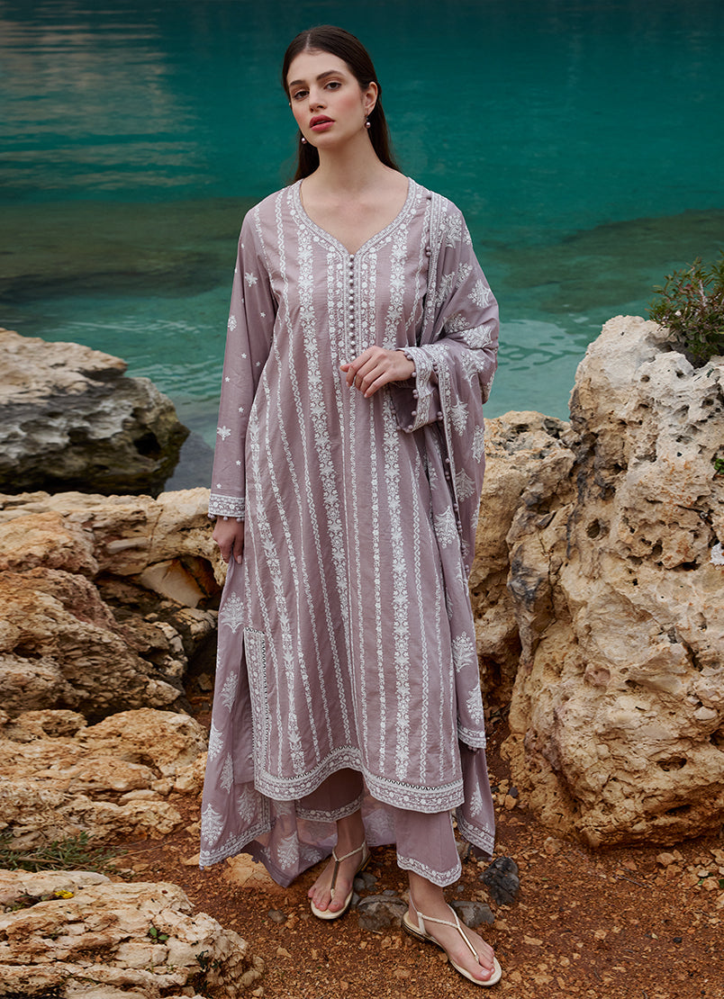 Image | Lawnkari 25 | Hazel XS Dull Mauve Cotton Lawn