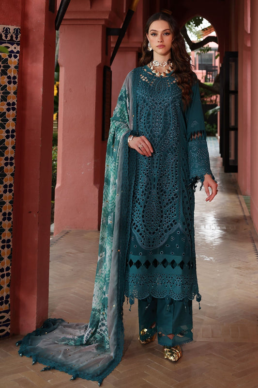 Nureh | Bazaar Lawn 25 | NE-107 XS Dark Teal Green Lawn