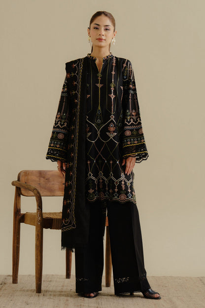 Zara Shahjahan | Coco Lawn 25 | Iris-2A XS Black Lawn