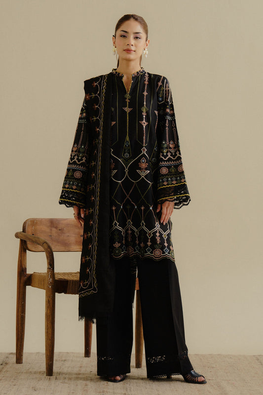 Zara Shahjahan | Coco Lawn 25 | Iris-2A XS Black Lawn