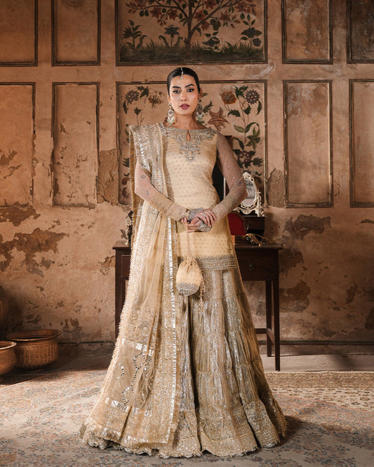 Faiza Saqlain | Zimmal Formals | Camillie XS Gold Kundan Zari