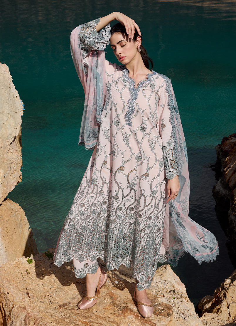 Image | Lawnkari 25 | Nehir XS Pink Cotton Lawn