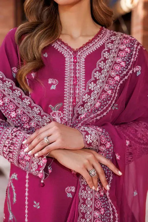 Farasha | Kaavish Lawn 24 | ROSY SOMBER - Pakistani Designer Dress - by Farasha | Type: Luxury - 100% Original at Saira Sultan