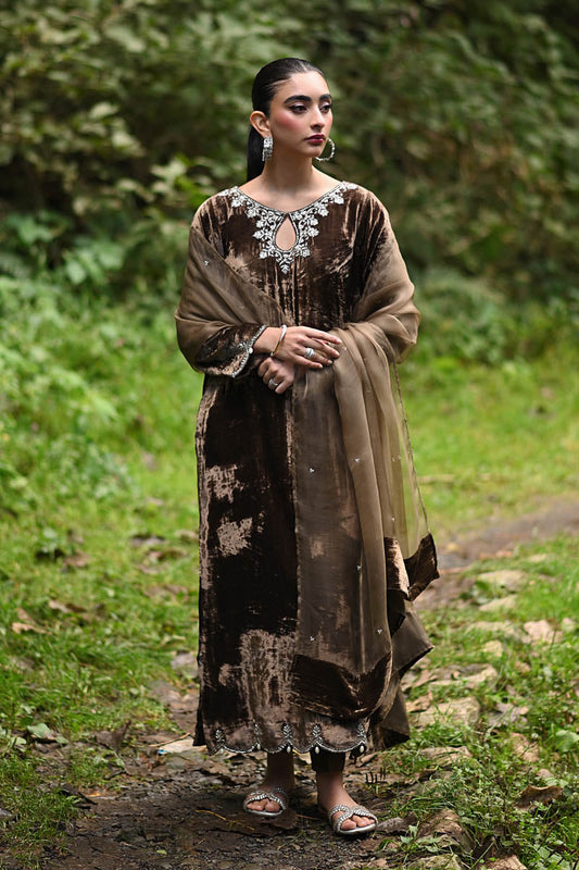 Hue Pret | Farasha Luxury Winter | Baran XS Dull Brown Pure Velvet