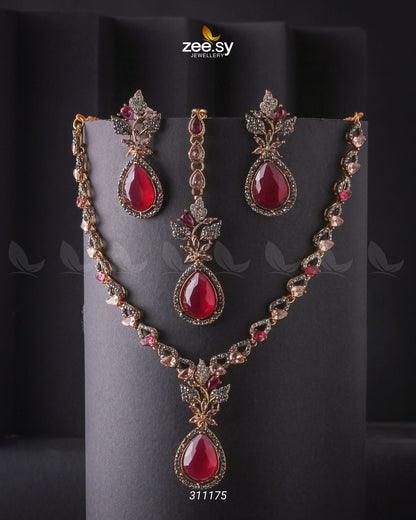 Opal Necklace Set Ruby