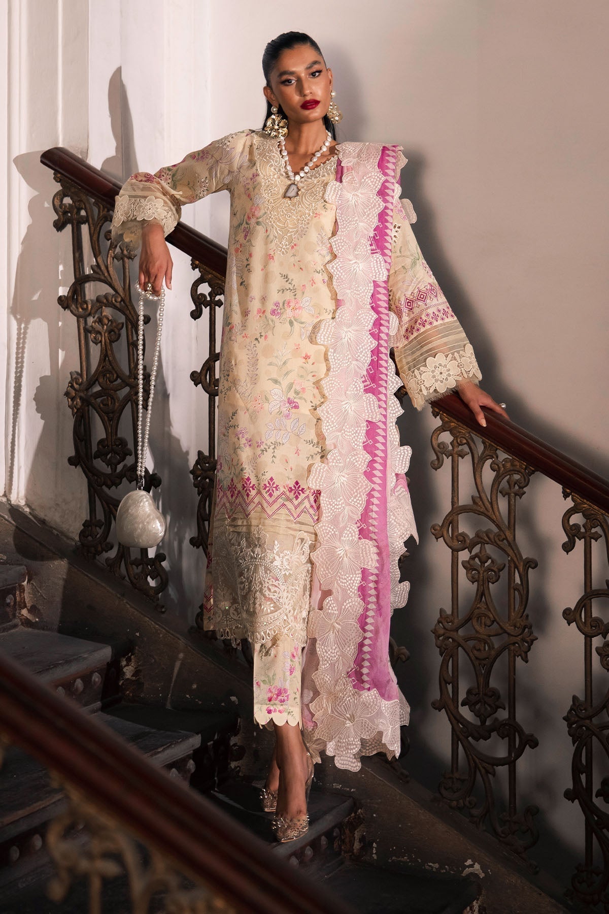 Nureh | Glam Girl Lawn | GL-14 XS Pale Peach Lawn