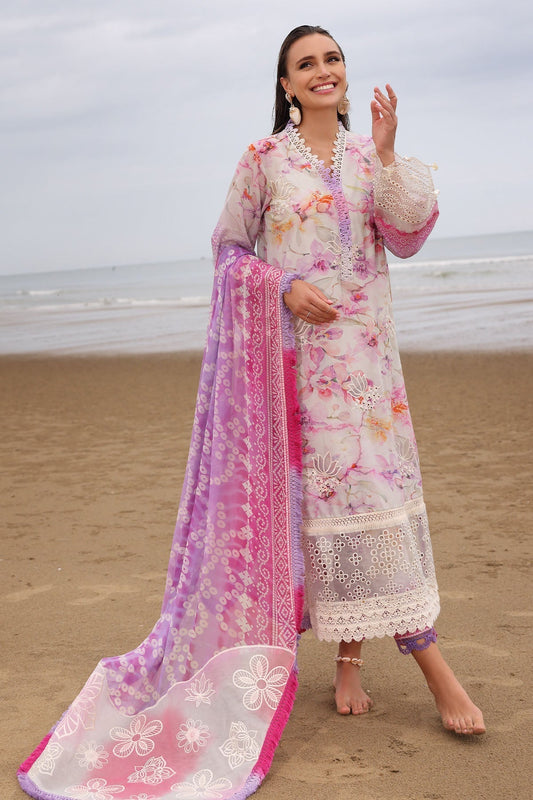 Nureh | Gardenia Embroidered Lawn 25 | NSG-172 XS Ivory Lawn