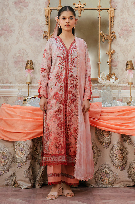 Ayzel | Armelia Printed Lawn 25 | Ayla XS Salmon Pink Lawn