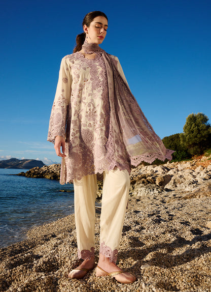 Image | Lawnkari 25 | Rania XS Beige Cotton Lawn
