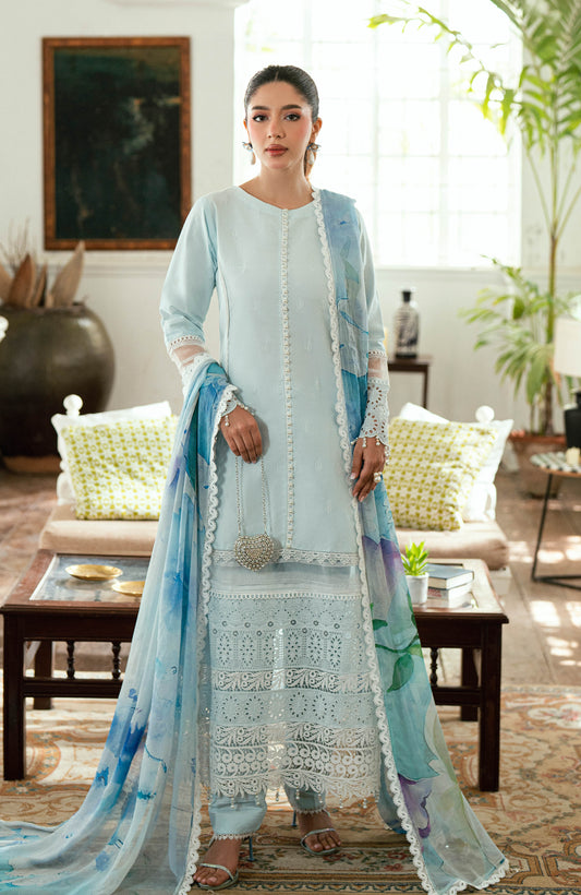 Al Zohaib | Laserkari Premium Edition 25 | LKP-25-02 XS Ice Blue Schiffli
