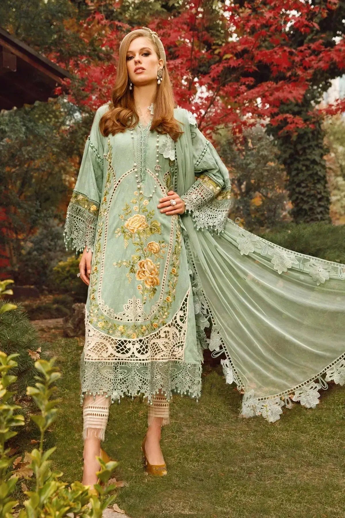 Maria B | Luxury Lawn | D-2302-B - Pakistani Designer Dress - by Maria B | Type: Luxury - 100% Original at Saira Sultan