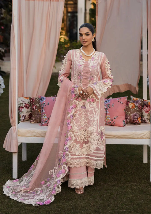 Kahf Premium | Luxury Lawn 25 | KLR-09 Bellerose XS Pink Lawn