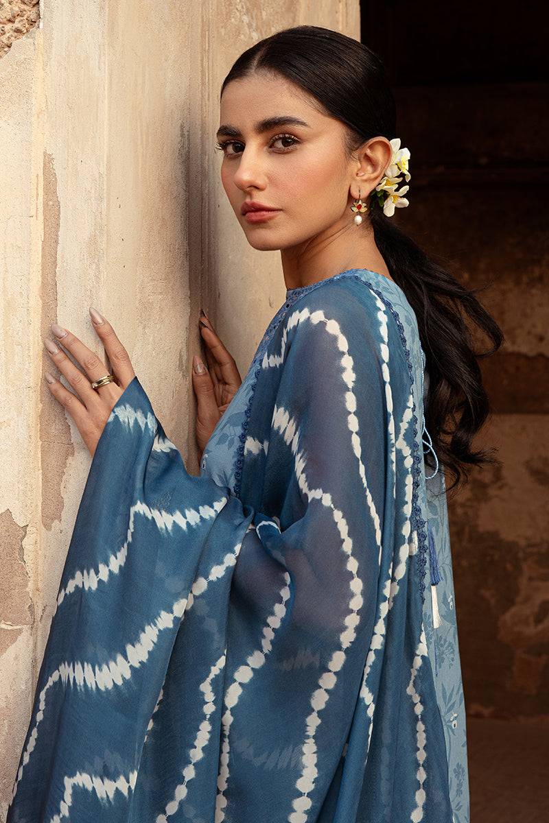 Cross Stitch | Premium Lawn 24 | BLUE SAND - Pakistani Designer Dress - by Cross Stitch | Type: Formal - 100% Original at Saira Sultan